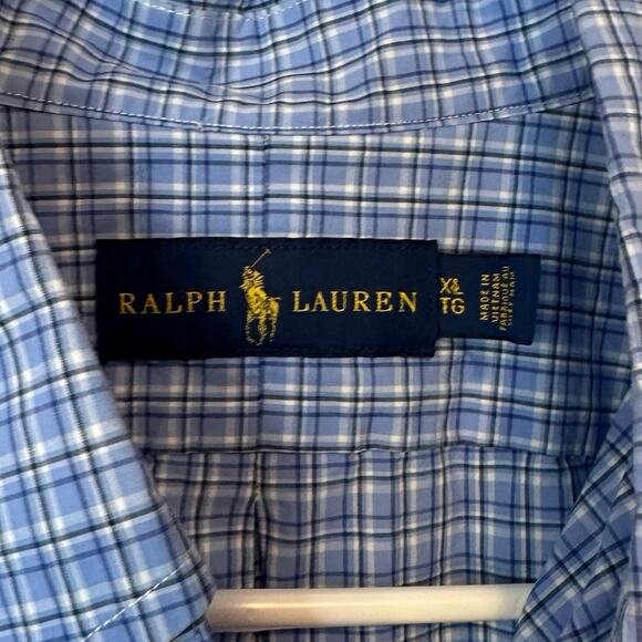 Ralph Lauren Men’s Plaid Button Down Short Sleeve Shirt
Size XL Pony Logo Office - Picture 4 of 10